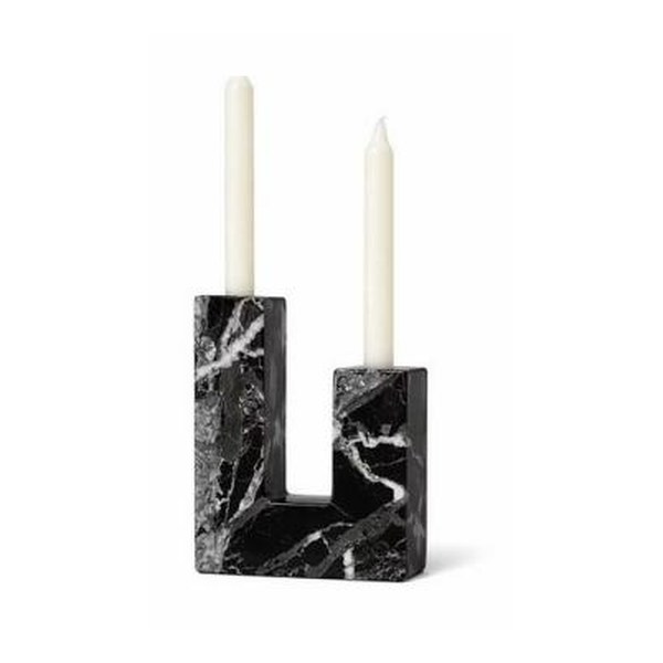 Black marble candle holder
