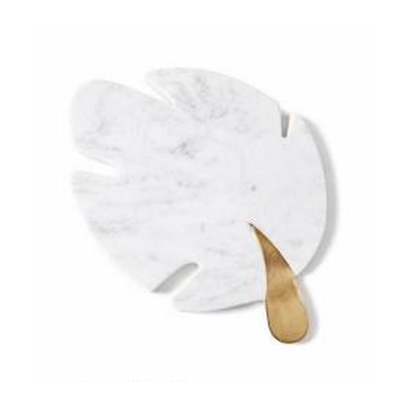 Marble monstera leaf serving platter